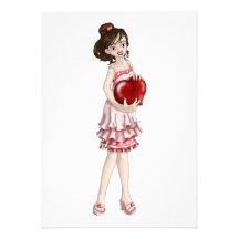 Valentine Girl Personalized Announcements