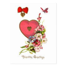 Valentine Greetings Vintage Image Postcard