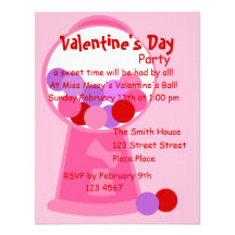 Valentine Gumball Machine Custom Invite