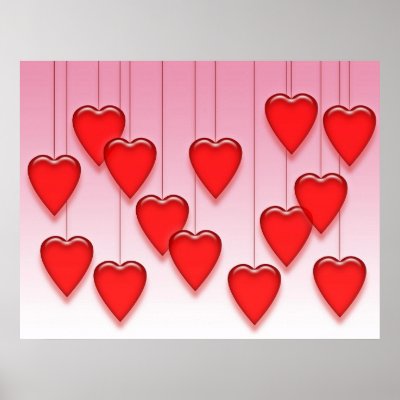 Valentine Hanging Hearts Posters by JohnDavidHenkel