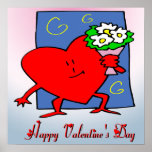 Valentine Heart Flowers Poster posters