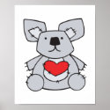 valentine heart koala bear posters