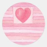 Valentine Hearts and Stripes Stickers