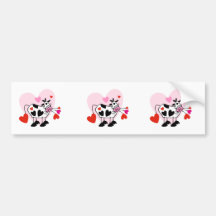 Valentine Hearts Cow Bumper Stickers