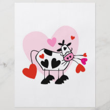 Valentine Hearts Cow Personalized Flyer