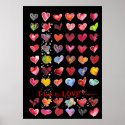 Valentine Hearts Poster in Black posters