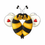 Valentine Hugging Bees in Love Photo Sculpture