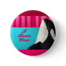 Valentine I love you orca whale Pins