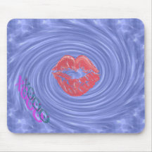 Valentine Kisses in a Vortex of Blue Water Mousemat
