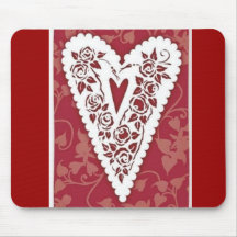 Valentine Lace Heart Mousepad