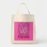 "VALENTINE LOVE". grocery tote Canvas Bag