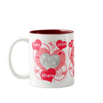 Valentine Love Hearts Custom Photo & Text Mug