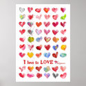Valentine Love Hearts Poster posters