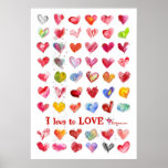 Valentine Love Hearts Poster posters
