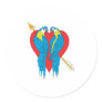 valentine love parrots round sticker