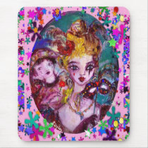 VALENTINE MASQUERADE MASKS ,CONFETTI,pink purple Mouse Mat