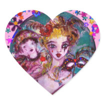 VALENTINE MASQUERADE MASKS ,CONFETTI,pink purple Sticker