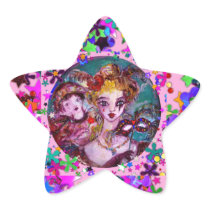 VALENTINE MASQUERADE MASKS ,CONFETTI,pink purple Star Sticker