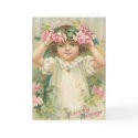 Valentine Message Girl With Flowers Cards, Gifts