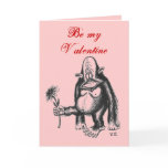 Valentine monkey cute card design