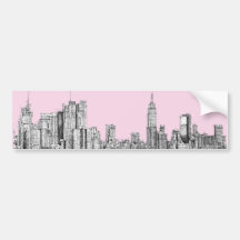 Valentine NYC pink Bumper Sticker