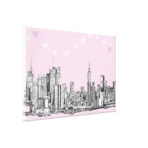 Valentine NYC pink Canvas Prints