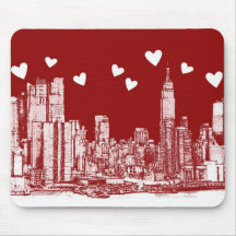 valentine NYC skyline Mousepad