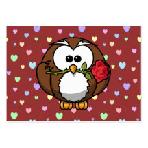 Valentine owl business card template