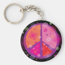 Valentine Peace Sign Keychains