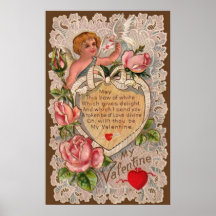 Valentine Poem With Cupid Print
