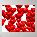 Valentine Red Hearts Random Bunch Glossy posters