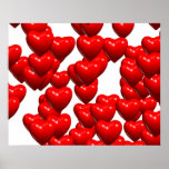 Valentine Red Hearts Random Bunch Glossy posters
