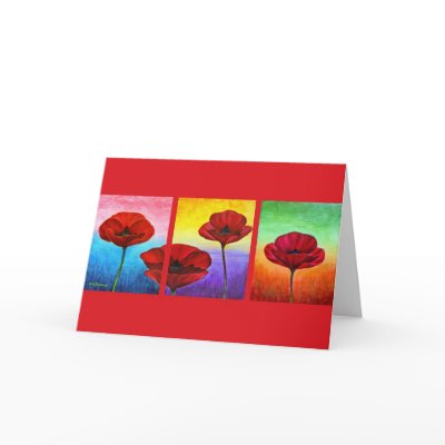 Valentine Red Poppies Painting - Multi Cards by JUDERM