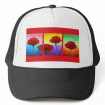 Valentine Red Poppies Painting - Multi Trucker Hat