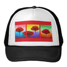 Valentine Red Poppies Painting - Multi Trucker Hat