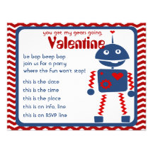 Valentine Robots Bop Personalised Announcement