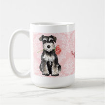 Valentine Rose Miniature Schnauzer Coffee Mugs