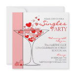 Valentine Singles Party Heart Cocktail Invitation