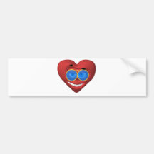 Valentine smiley wearing groovy sun glasses bumper stickers