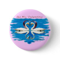 Valentine Swan Collection Pinback Button