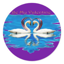 Valentine Swan Collection Round Sticker