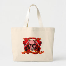 Valentine Tattoo Skull Hearts Canvas Bags