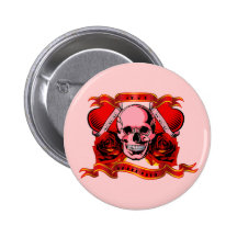 Valentine Tattoo Skull Hearts Pin