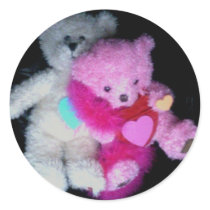 valentine teddy bears Photo 9817 Round Stickers
