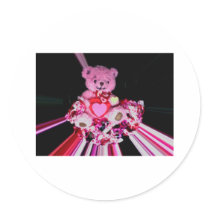 valentine teddy Photo 10269 Round Stickers