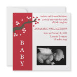 Valentine Tree Birth Announcement invitations