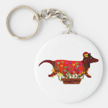 Valentine Weiner Dog Keychain