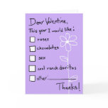 Valentine Wish List Greeting Cards