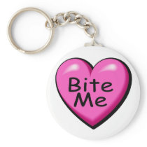 Valentines Bite Me Heart Keychain