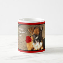 Valentine's Boxer puppy mug